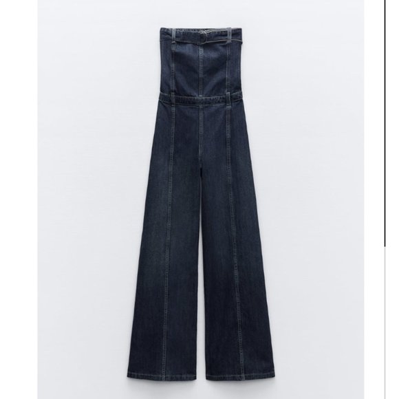 NWT ZARA STRAPLESS TRF DENIM DRESS - Picture 6 of 10